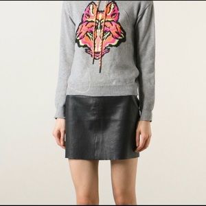 Zadig & Voltaire Real Black Leather Mini Skirt